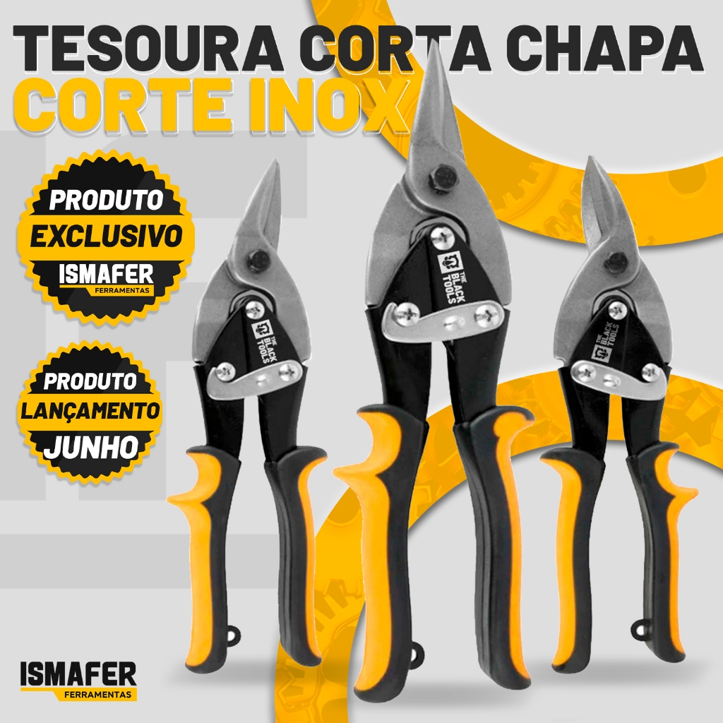 Tesoura Alicate Para Cortar Chapa Corte Direito/Esquerdo/Reto/Reto Longo The Black Tools - Home & Living