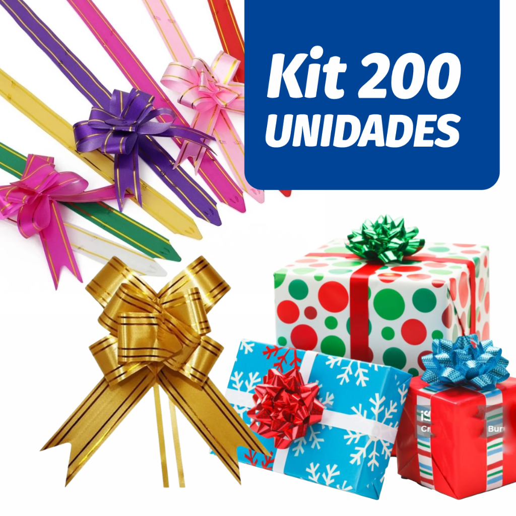 Kit 200 Laços Fácil Pronto 12mm x 20cm Fio Dourado Alta Qualidade Atacado Cor em Oferta na Shopee