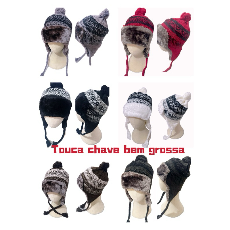 Touca Gorro Chaves Elegante Para o Inverno Quente e Confortável em Oferta na Shopee