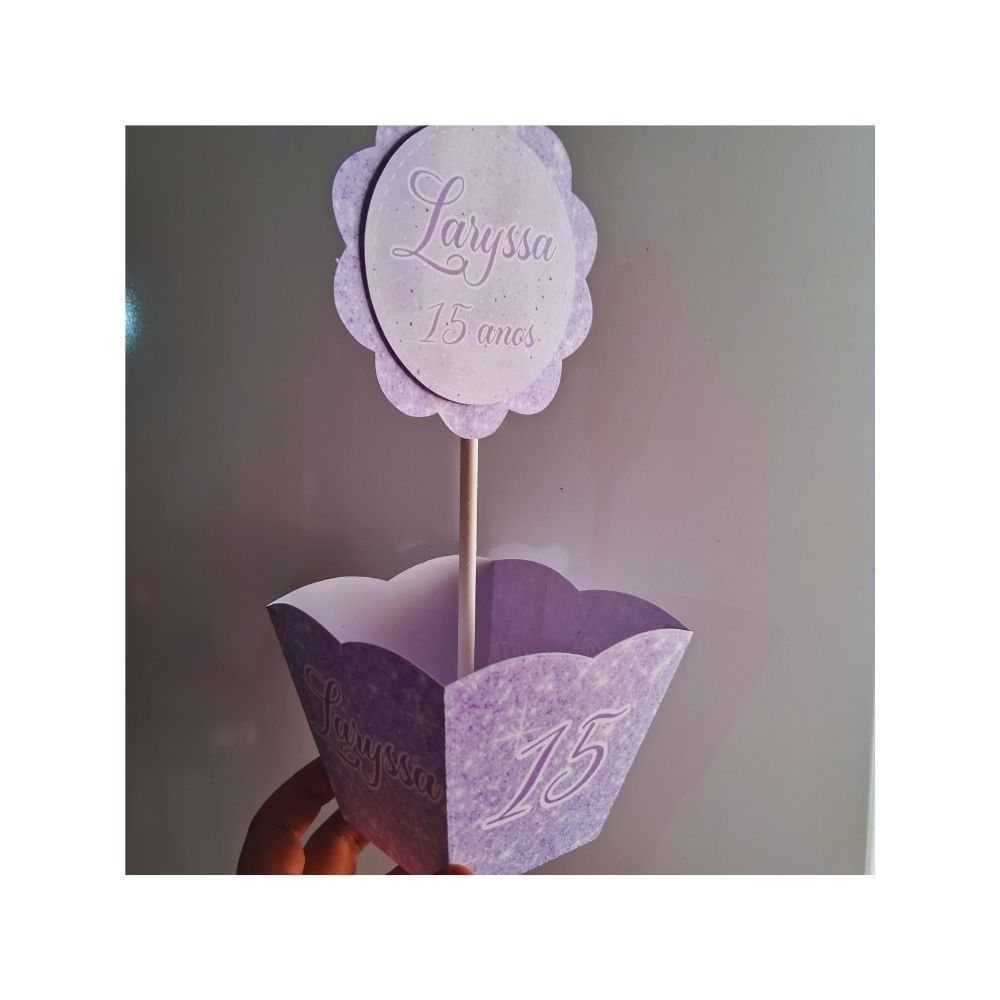 Centro de mesa cachepo lilas e branco,Lembrancinhas Personalizadas -festa infantil, decoração, kit festa, festa infantil
