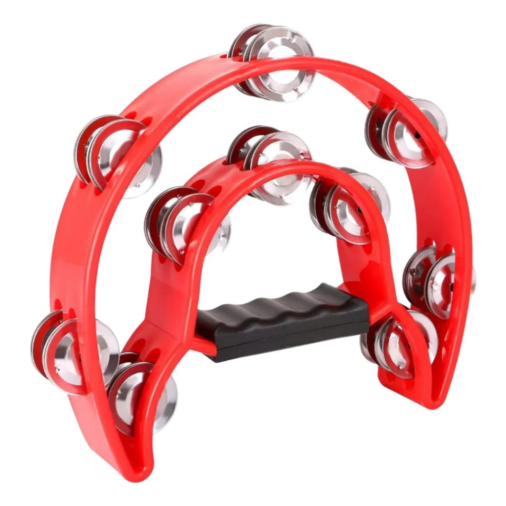 Pandeiro Meia Lua Duplo Royal KL Vermelho