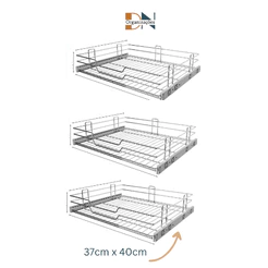 Kit Gaveta Fruteira 370x400mm Aramada Cromada / 3unidades
