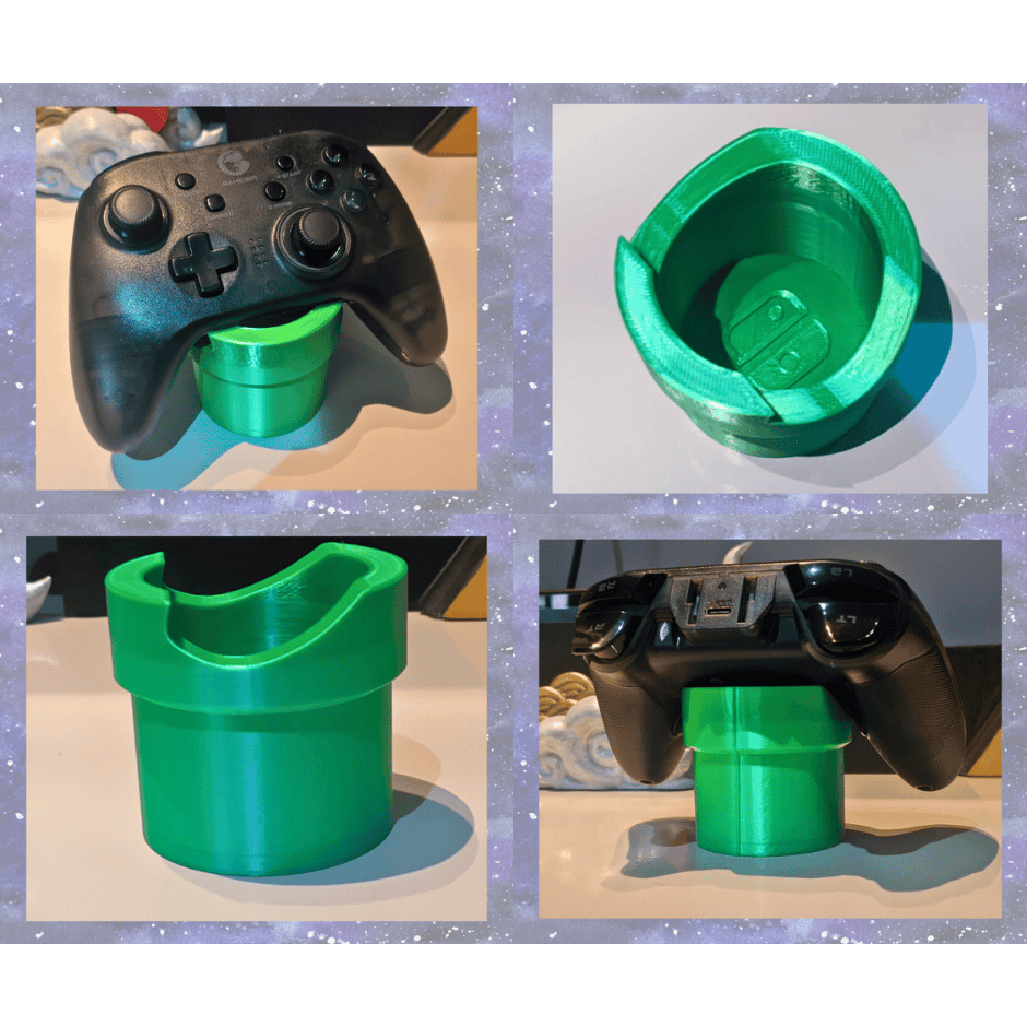 Suporte Pro Controller Switch Modelo Cano Verde Mario – Base Criativa Geek Gamer Decoração Nerd