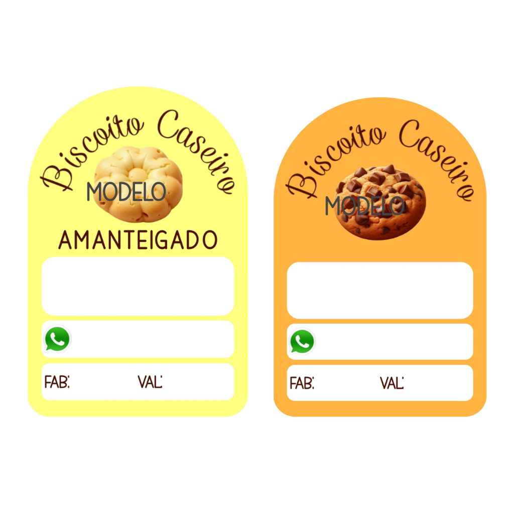 100 Etiquetas Adesivas Para Biscoito Caseiro Artesanal Amanteigado