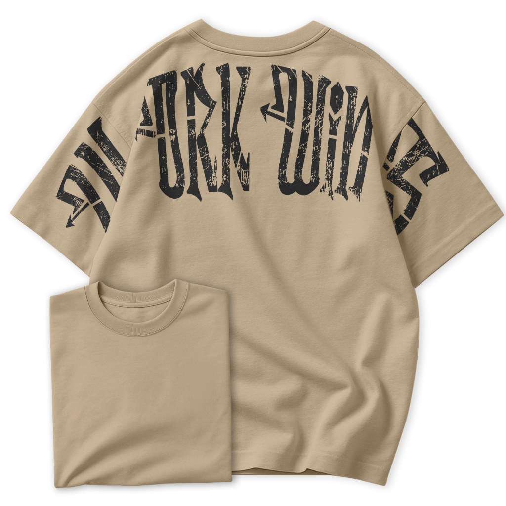 Camiseta Oversized Work Wins Masculina Academia Streetwear – Estampa Costas Motivacional