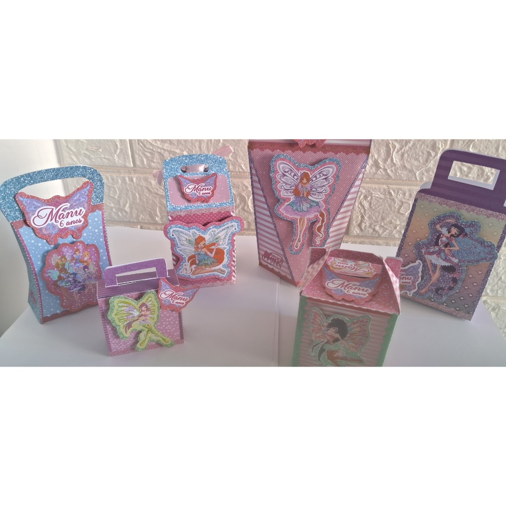 30 Lembrancinhas Winx Aniversário Kit Festa Caixinhas Winx caixinhas papelaria personalizada kit festa das Winx caixas