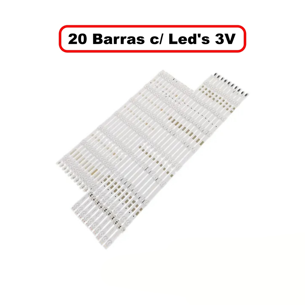 Kit Barras de LED Para tv 60 Polegadas UN60JS7200 – 20 Barras c/ Led’s 3V - Barramento de LED