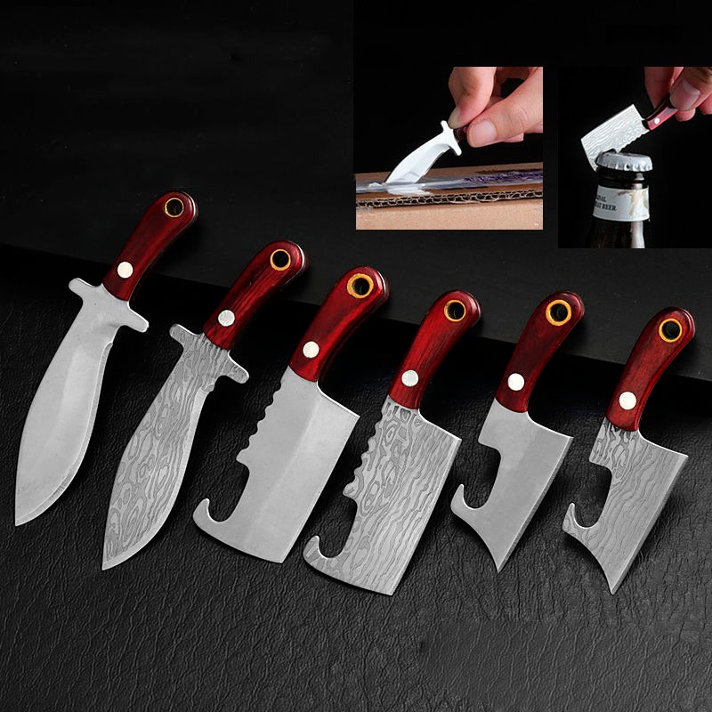 Faca de chaveiro, faca de cozinha para áreas externas, faca de bolso portátil, faca de presente
