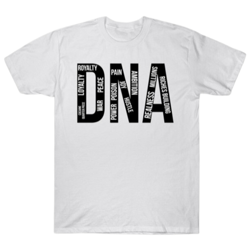 Camiseta Estampa Adulto/Infantil Lançamento Unissex Em Algodão DNA kendrick lamar cantor
