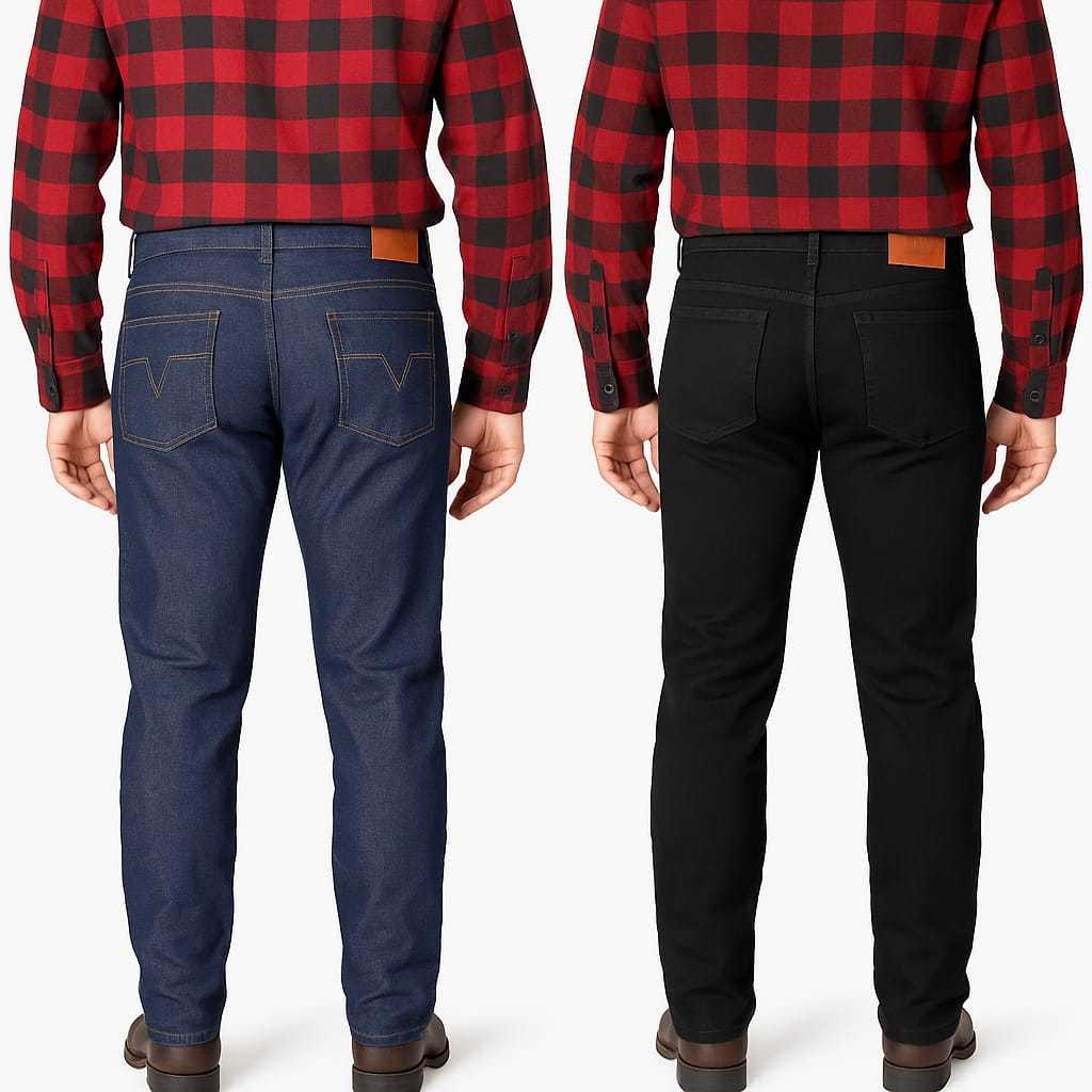 Calça Jeans Masculina Tradicional Barata Trabalho Reforçada em Oferta na Shopee