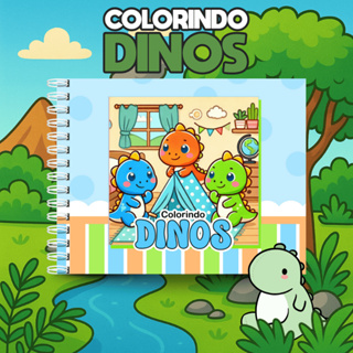 Produto Livro De Colorir Dinos Capa Dura 50 Folhas de 180g em Oferta na Shopee
