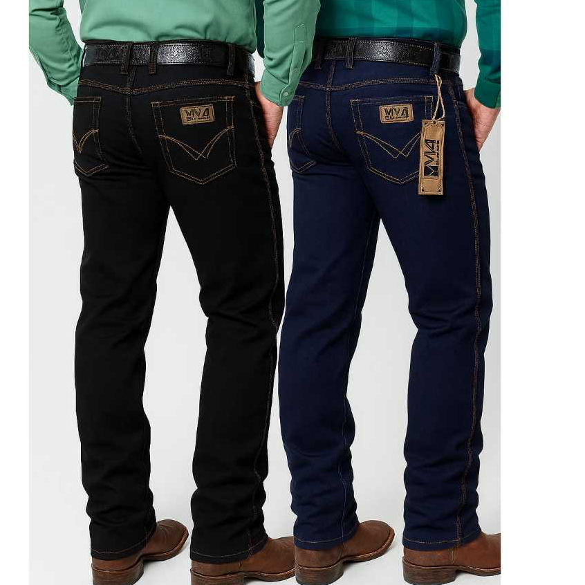 Calça Jeans Masculina Country Elastano Rodeio para Botas e Botinas
