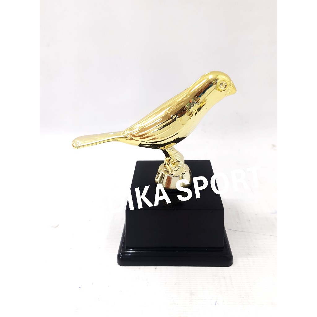 Troféu Pássaro Curió Ouro 12cm BV4 [Quer Adesivo Personalizado?] Passaro Canto Torneio Viveiro Alpiste