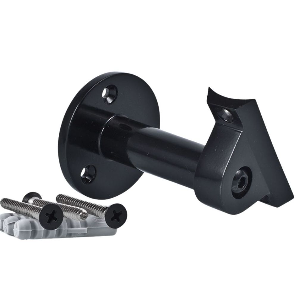 Suporte Corrimão Preto Alvenaria 2' Corrimão Guarda Corpo Pd02 - T&M