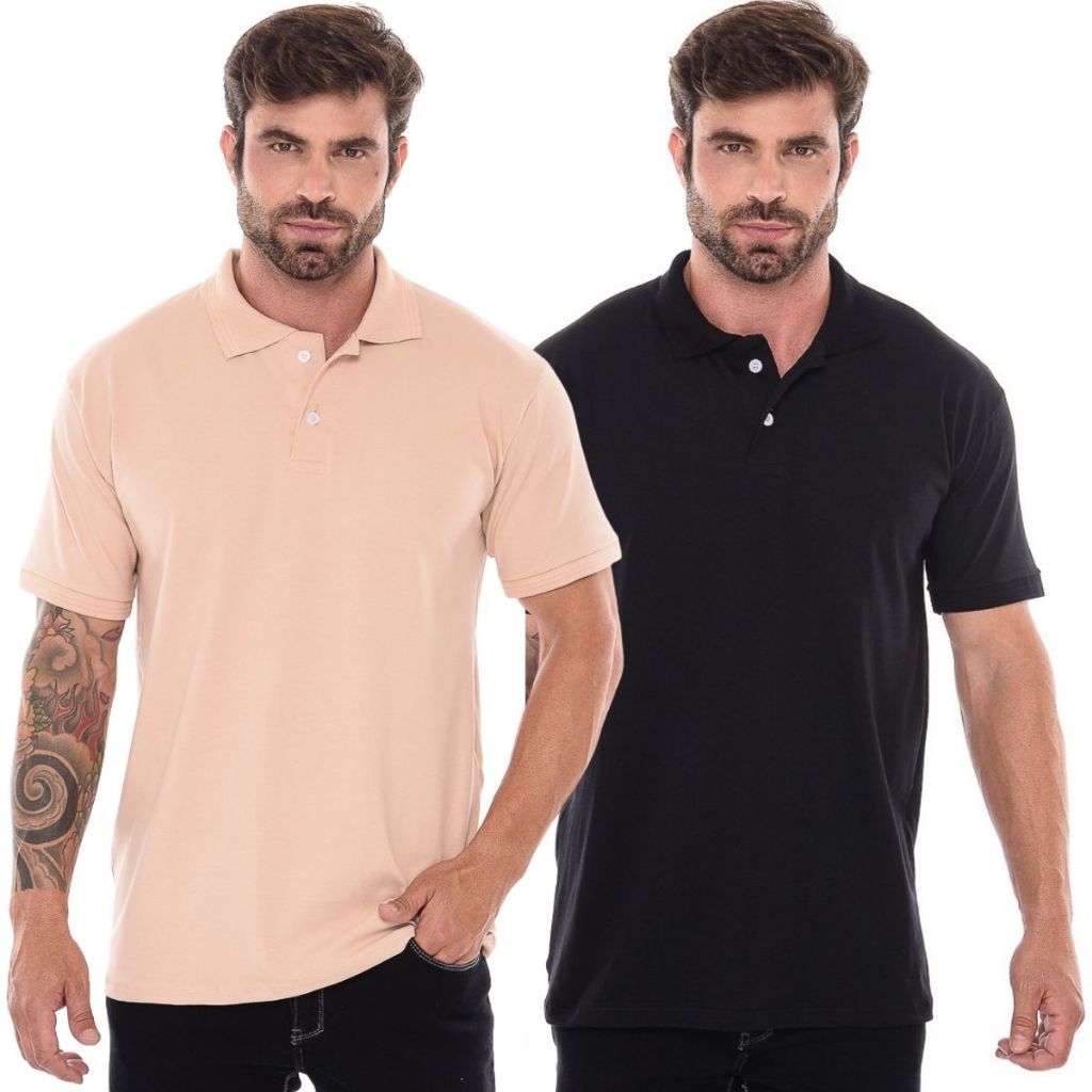 Camisa Camiseta Blusa Gola Polo Masculina Alta Qualidade Malha Egípcia Peruana Luxo Casual