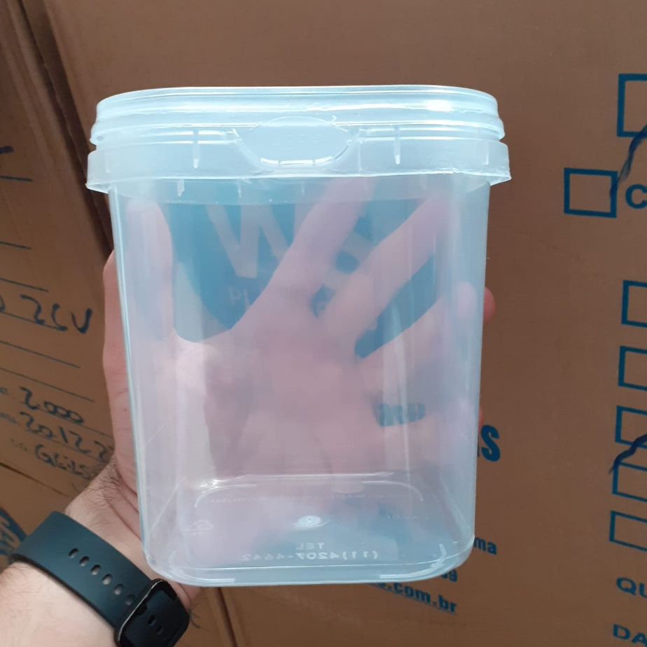 10 un Pote Quadrado WS 1000 ml Bolo no Pote Premium com Lacre na Tampa em Oferta na Shopee