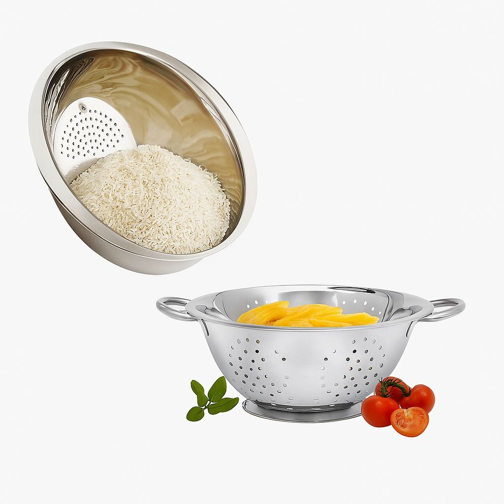 Escorredor de Arroz Escorredor de Massas Macarrão Aço Inox Multiuso Cozinha