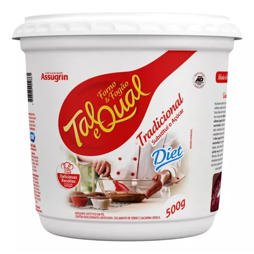 Adoçante Diet Tal E Qual Forno & Fogão 500g Para Bolos Pães e Doces em Oferta na Shopee