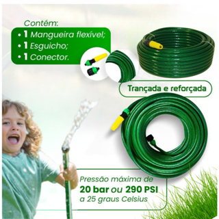 Mangueira de Jardim Trançada Reforçada Flexivel e Resistente 10/15/20/25/30/50 metros em Oferta na Shopee