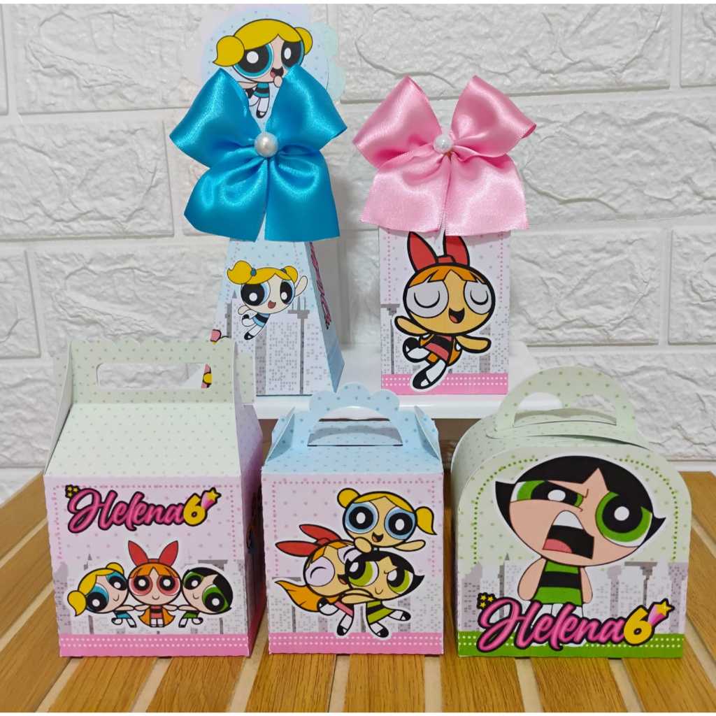 PEGUE E MONTE - Kit Festa Personalizados Meninas Super Poderosas | Lembrancinhas Caixinhas para festa