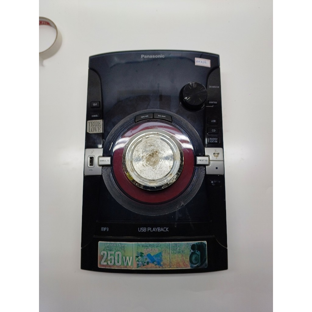 carcaça frontal com placa som panasonic sa-akx14
