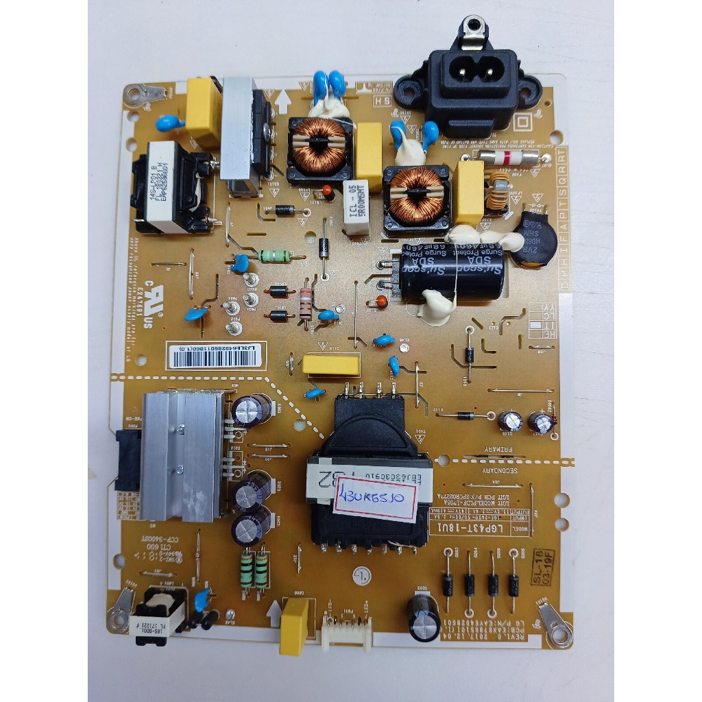 placa da fonte tv lg 43uk6510 / eax67865101