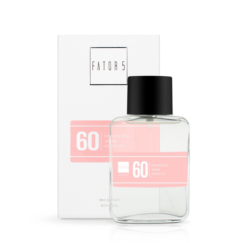 Perfume 60 Fator 5 - 60 ml Framboesa Jasmim Almíscar aroma importado