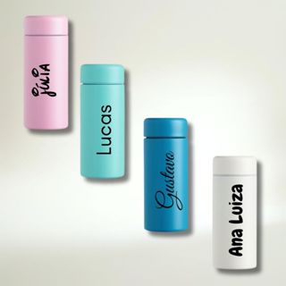 Garrafa Personalizada Térmica Mini 200ml Resistente Durável Colorida Versátil em Oferta na Shopee