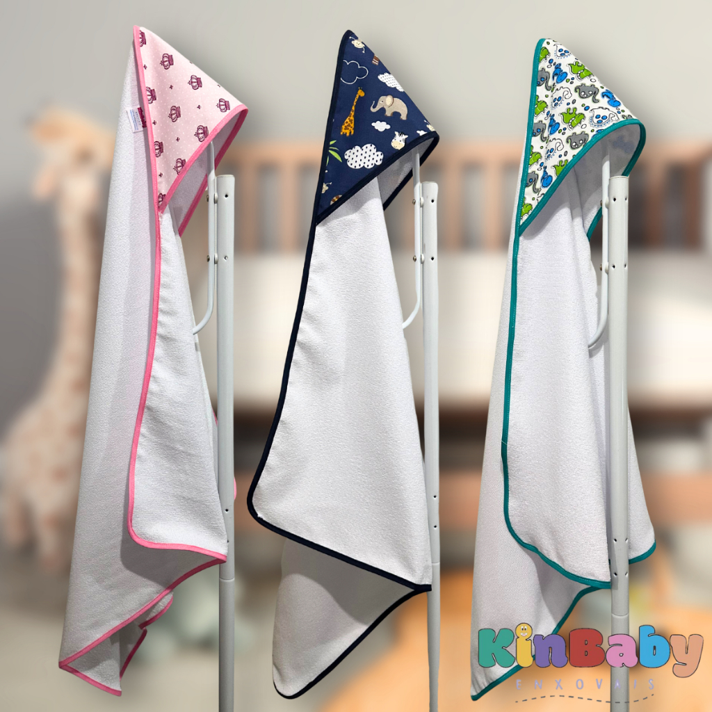 Toalha de banho Bebe com Capuz Forrado ESTAMPADO - Enxoval bebe estampas menino menina em Oferta na Shopee
