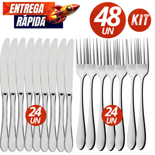 Conjunto 48/36/24  Talheres -  Facas  Garfos Linha Inox Premium na sua Cozinha Qualidade Garantida Multiuso em Oferta na Shopee