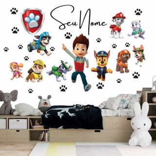 Adesivo de Parede Infantil Patrulha Canina Nome em Oferta na Shopee