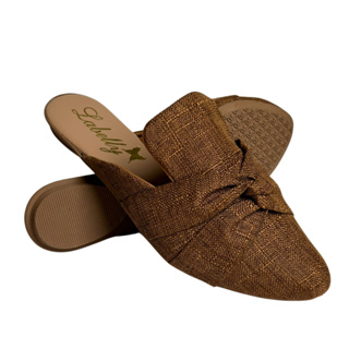 Mule Labelly   Feminino Bico Fino Nó Leve Elegante Confortável em Oferta na Shopee