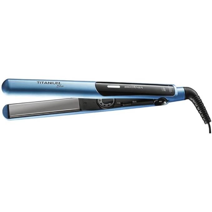 Prancha Chapinha Alisador Cabelo Liso Perfeito Britânia Titanium Blue Azul 220º Bivolt /3034PC