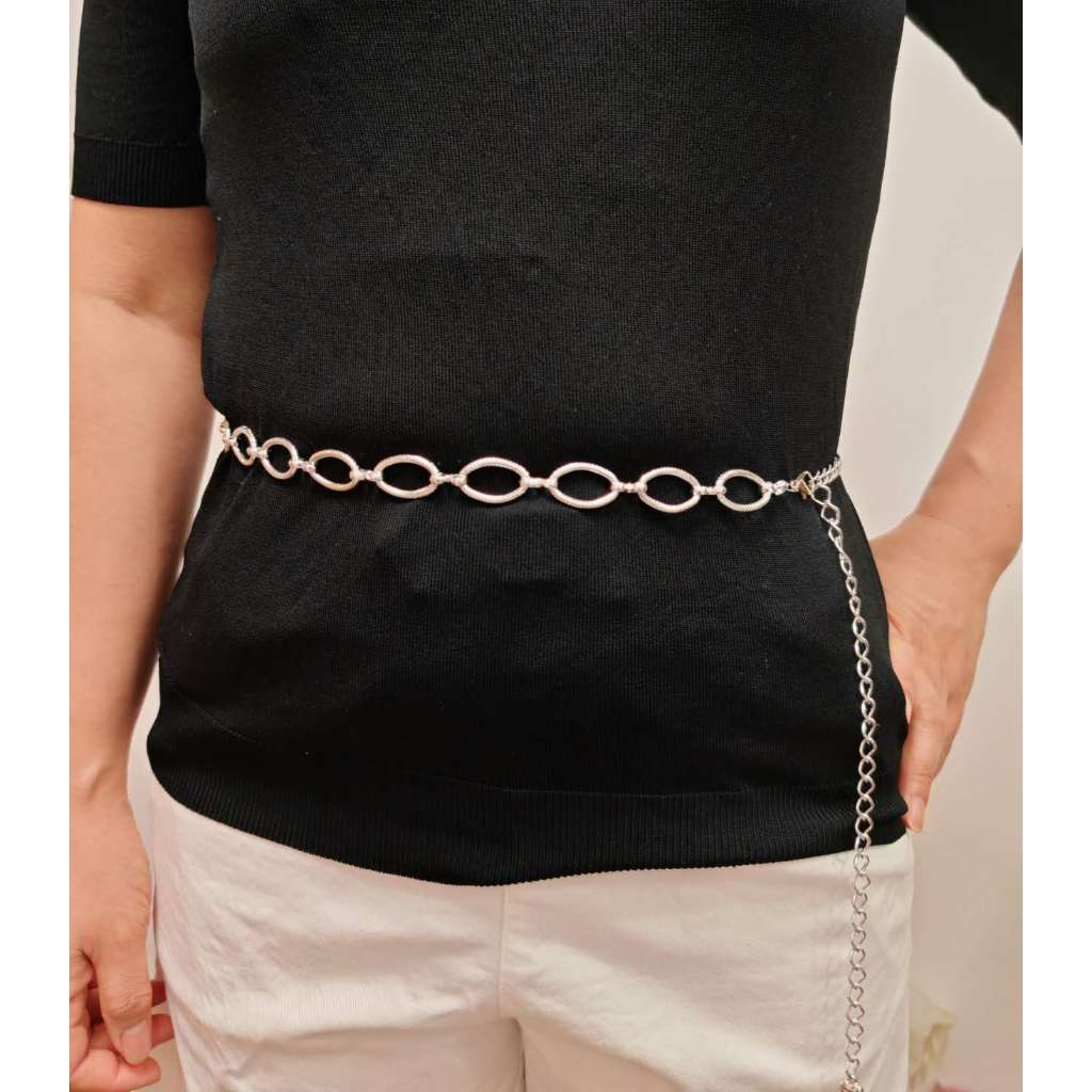 Cinto de corrente oval feminino 110cm/130cm plus size (T002) em Oferta na Shopee