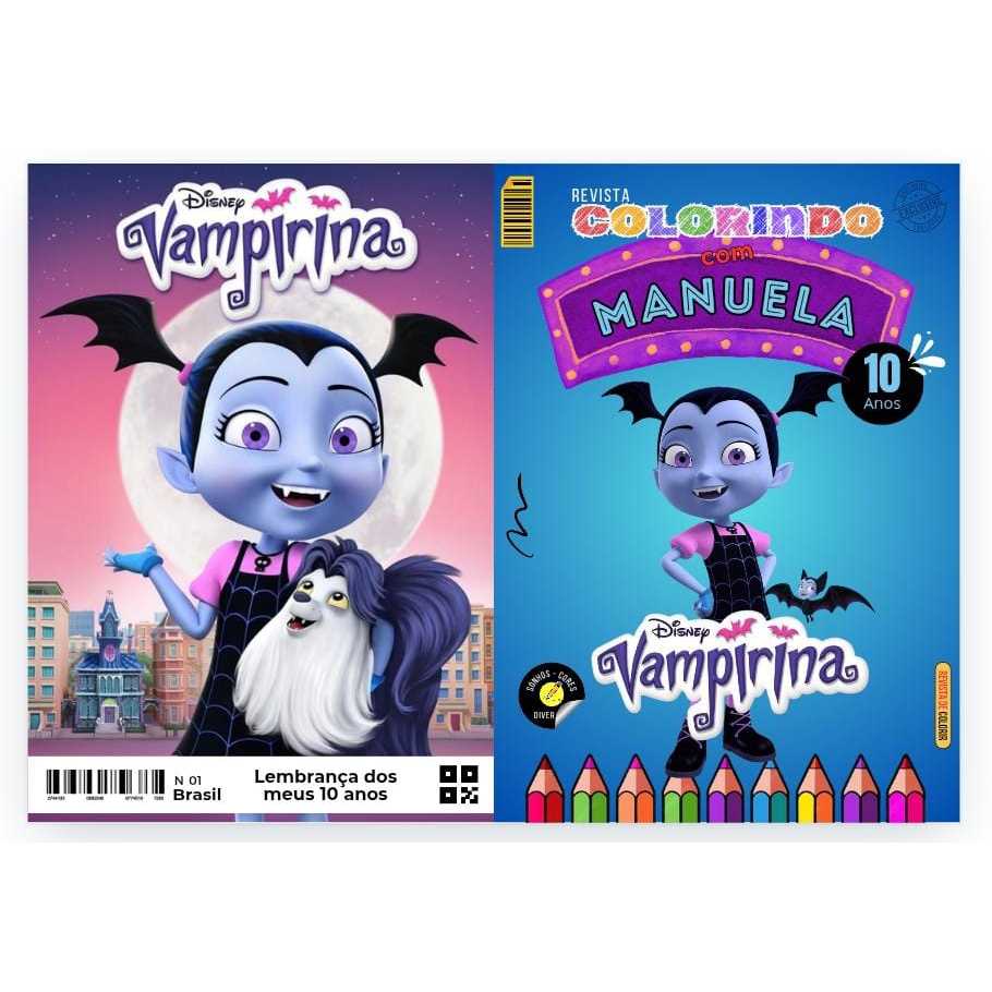 20 Livrinho de Colorir Vampirina Personalizado com Nome e Idade Festa Infantil Aniversário