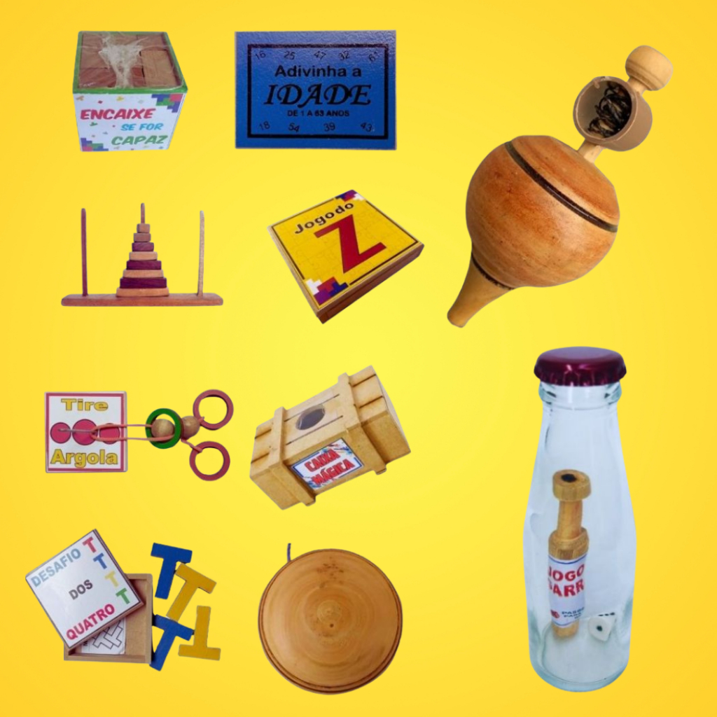 Jogos Quebra-Cabeças e Racha Cucas | COMBO FESTA 10 ITENS | "Seja rápido e Preciso" | Truque, Enigma