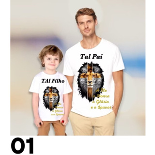 T-Shirts Kit Camisetas Tal Pai/Tal Filho/Moda Evangélica/Homenagem Pai e Filho. em Oferta na Shopee