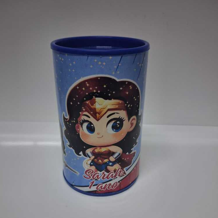 COFRINHO PERSONALIZADO INFANTIL - MULHER MARAVILHA - LEMBRANCINHA ANIVERSÁRIO, FESTA, CHÁ DE BEBÊ.