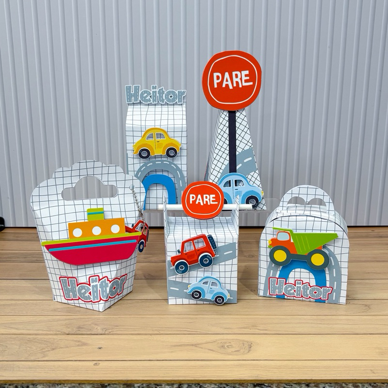 Kit de Festa Personalizado  Meios de Transporte| Aniversário Carros Lembrancinha de festa Meios de Transporte