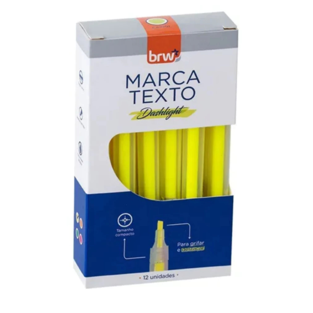 Caixa Marca Texto Fluorescente Transparente 12 UNIDADES em Oferta na Shopee