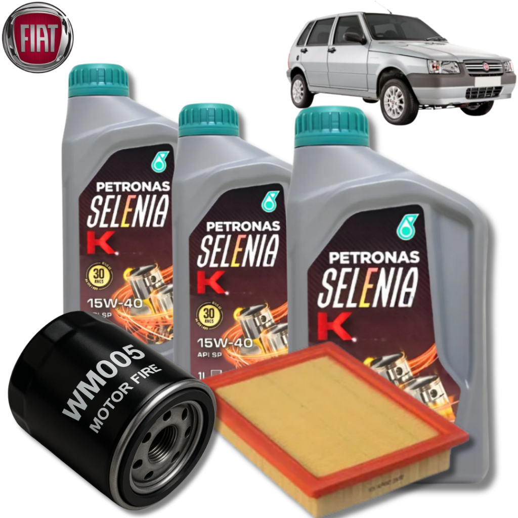 KIT TROCA DE ÓLEO 15W40 SELENIA K + FILTROS (UNO 1.0 8V FIRE) em Oferta na Shopee