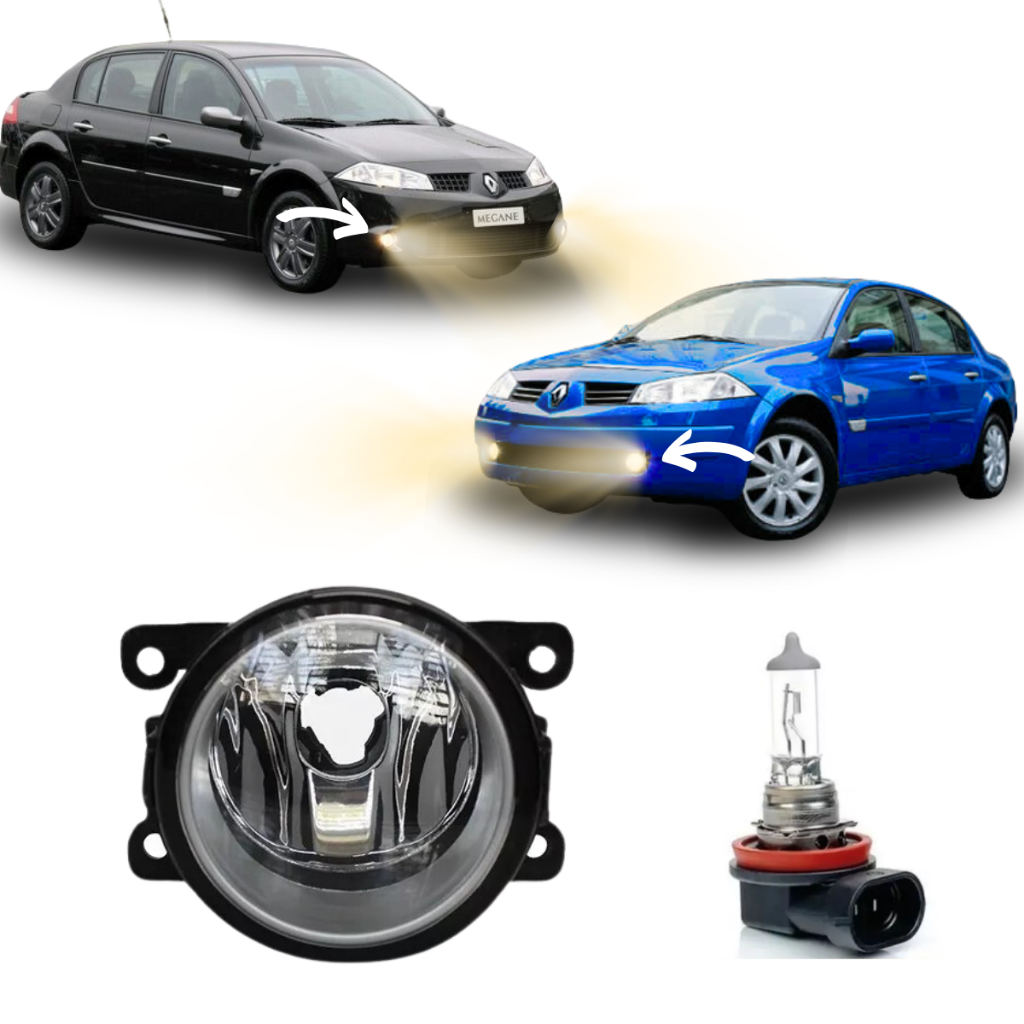 Farol de Milha Renault Megane Sedan Grand Tour 2007 a 2011 Dynamique Expression Privilège Vidro H11