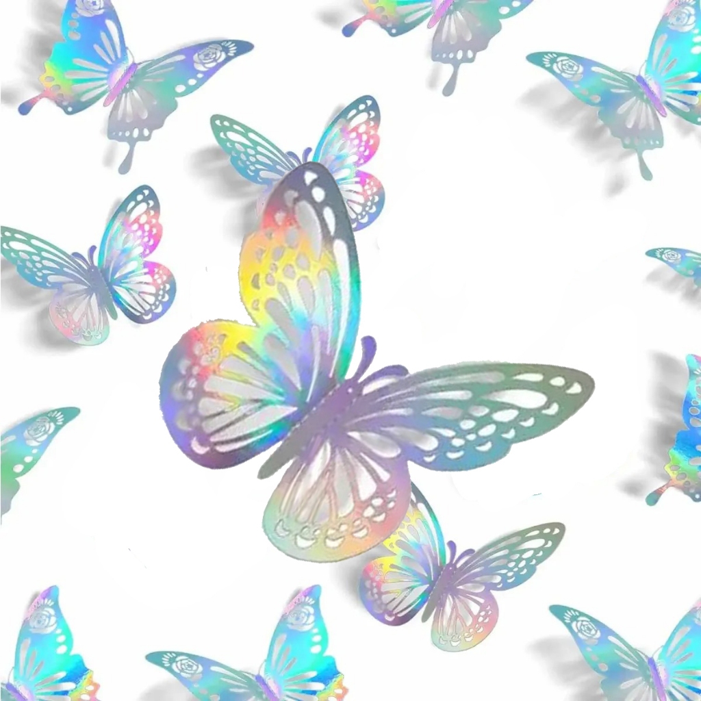 Kit 24 Borboletas Furtacor 3D para Festa e Decoração Parede em Oferta na Shopee