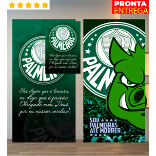Toalha de Banho e Rosto/Mão Time Palmeiras Verdão e Porco Praia Piscina Felpa Estampada em Oferta na Shopee