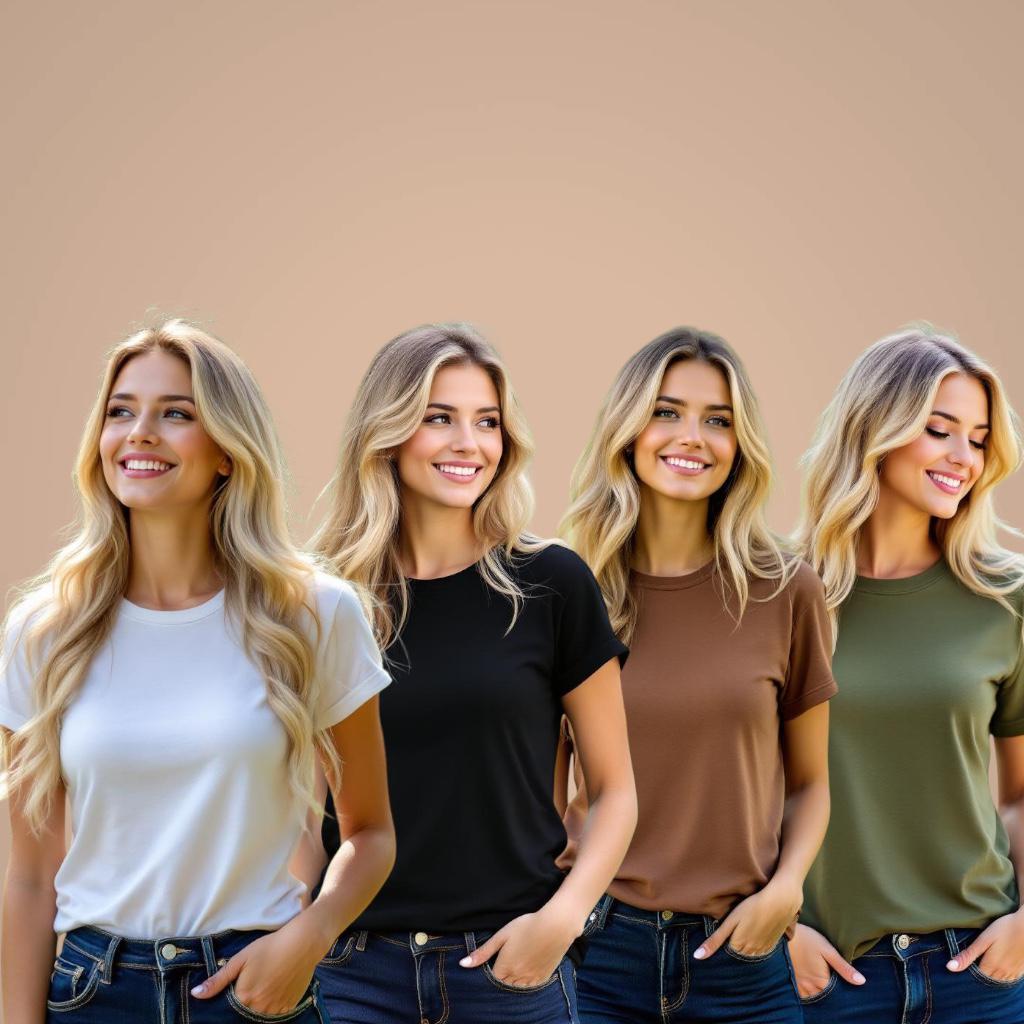 Kit 5 Camisa Feminina Sortidas Básica Baby Look T-Shirt 100% Algodão Premium