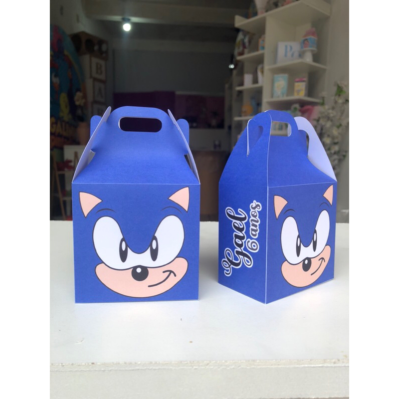 Kit Maletinha - Caixinha Sonic- Caixinha rostinho Sonic- Lembrancinha Sonic- Caixinha Sonic