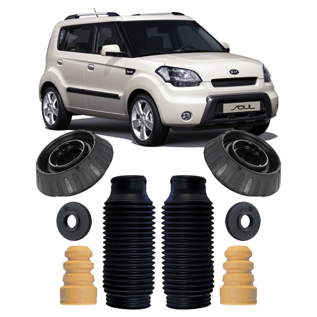 Kit Suspensão do Amortecedor Dianteiro Coxim Rolamento Batente Coifa Kia Soul 2009 Até 2020