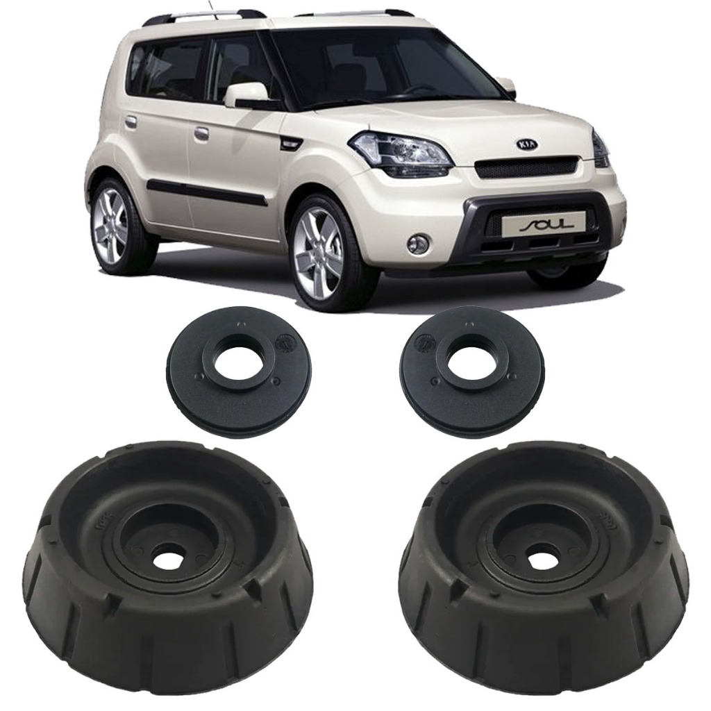Par Coxim + Par Rolamento Haste do Amortecedor Dianteiro Kia Soul 2009 Até 2020