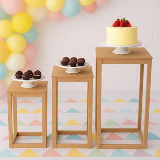 Trio Mesa P M G MDF Premium Decorativo Desmontável Festa Evento Cenográfico Mesa Posta Expositor Doces em Oferta na Shopee