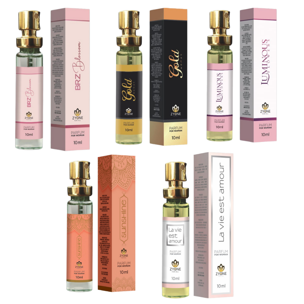 Kit 5 Perfumes Femininos 10ml Zyone - Perfumes Importados E Perfume Árabe - Alta Fixação - Perfume De Bolso